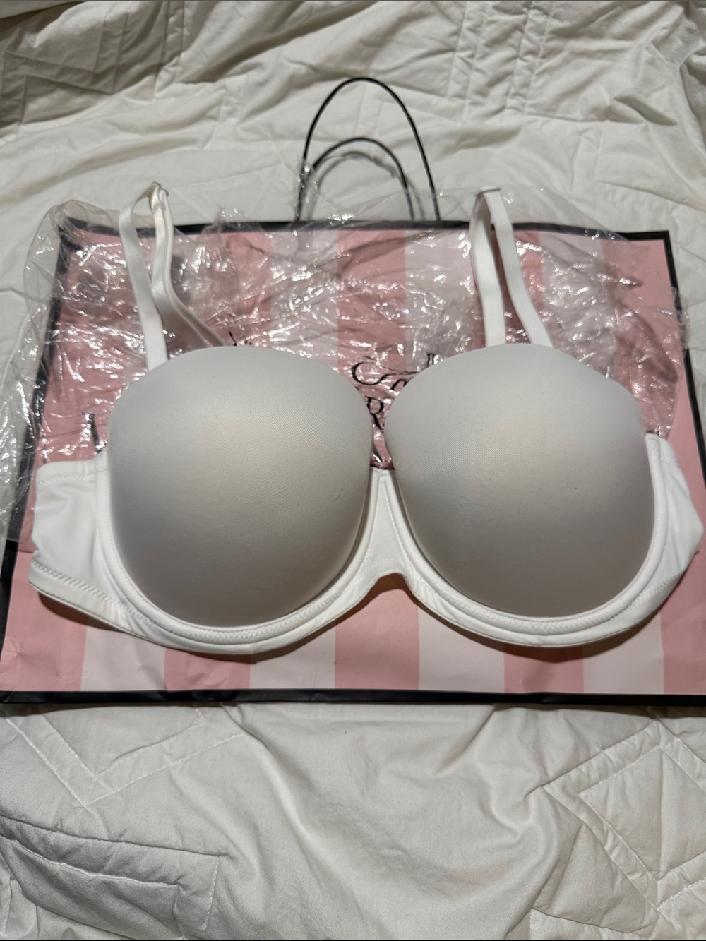 Victorias Secret PINK White Strapless Convertible Bra
